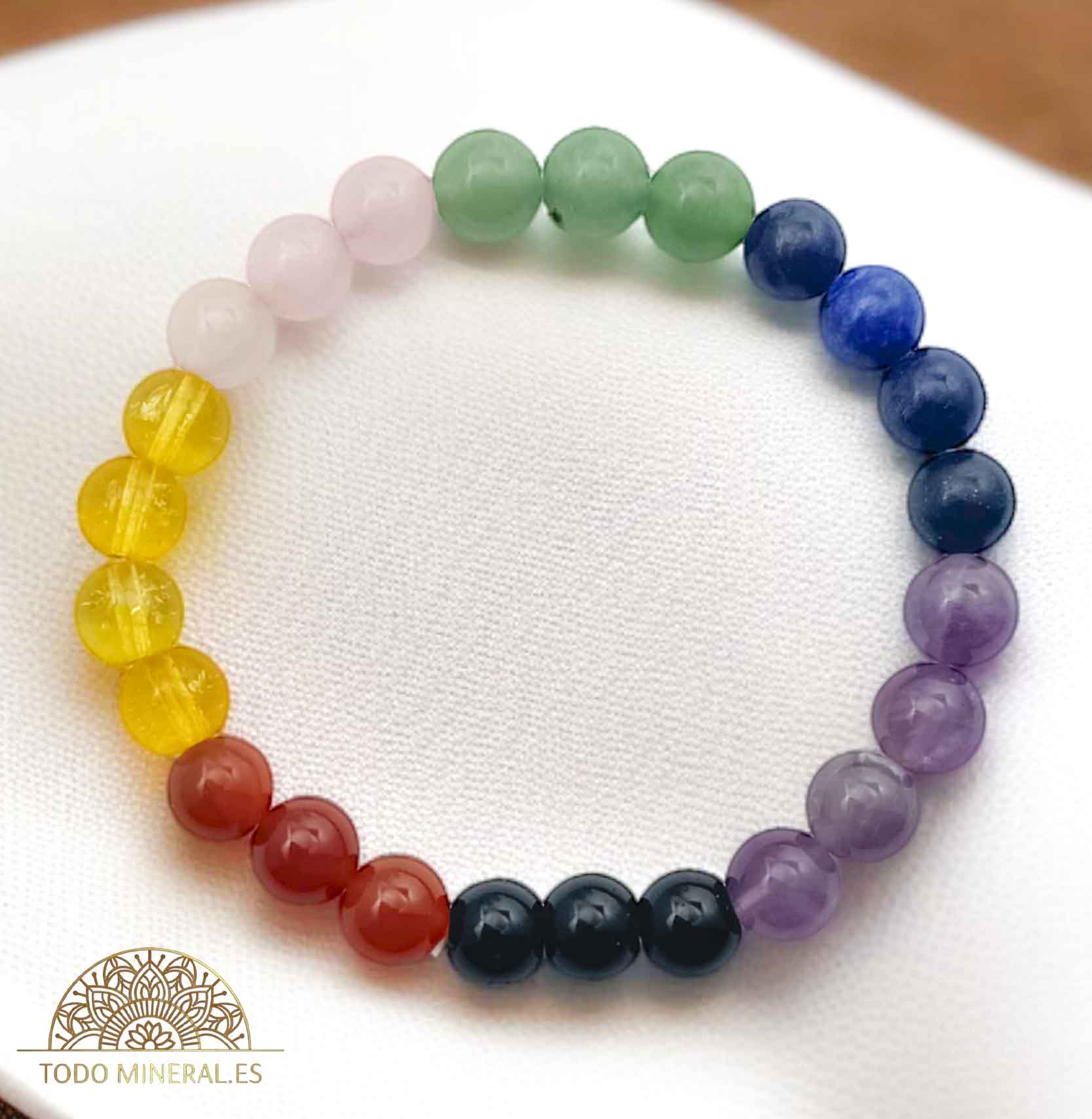 Pulsera Combinada 7 Chakras 8 mm - TODOMINERAL