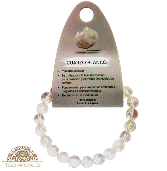 Pulsera Piedra Natural Cuarzo Blanco 8 mm 3762801 PULSERAS MINERALES