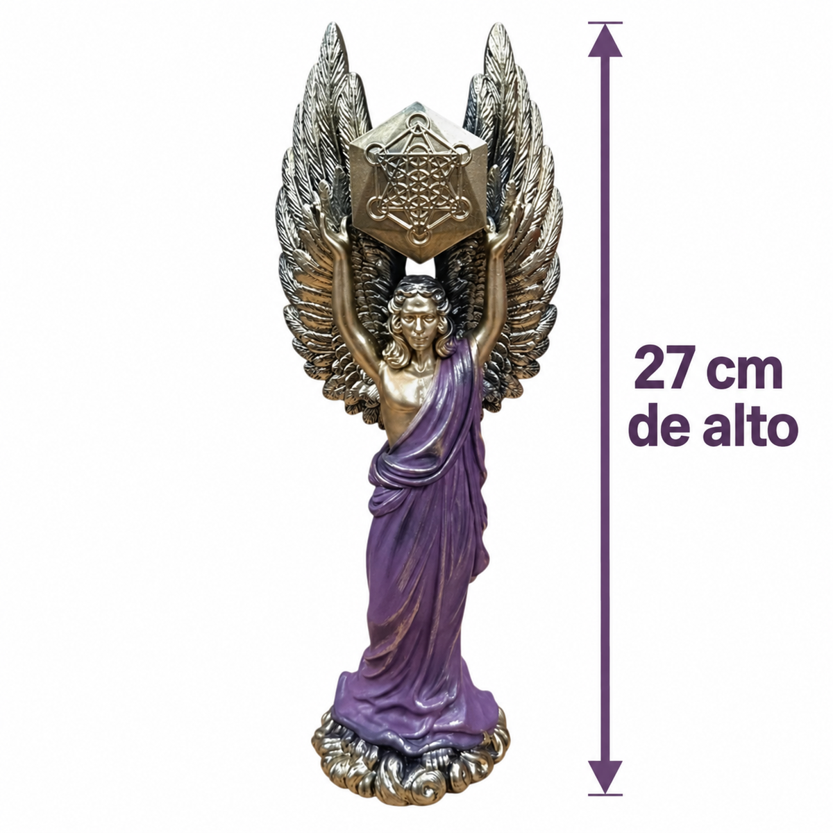 Figura Diosa Metatrón En Resina Color Morado 27 Cms 600104490 TODOMINERAL