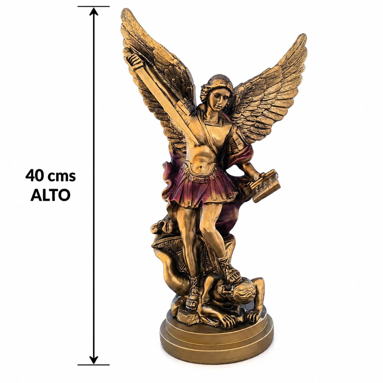Figura Grande Arcángel San Miguel En Resina 40 Cms TODOMINERAL
