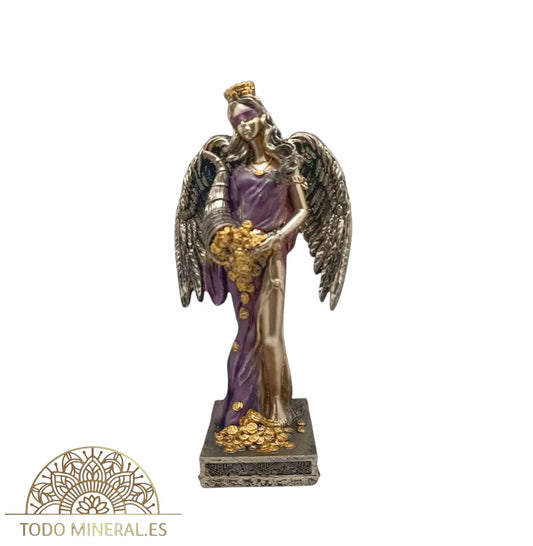 FIgura Diosa De La Fortuna Con Alas 28 Cms Aprox Color Cobre/Morado 600102137 TODOMINERAL
