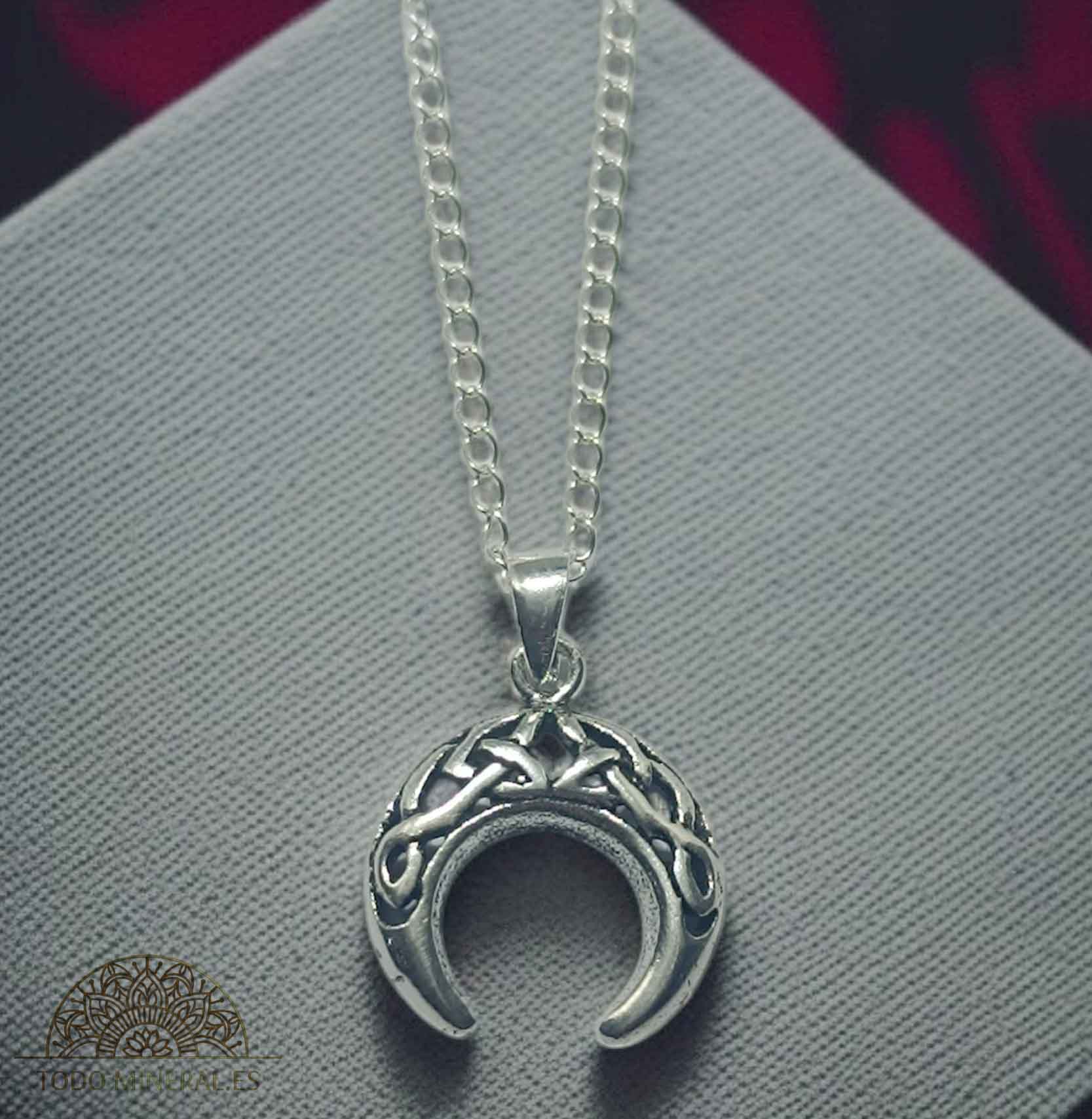 Colgante Luna Invertida Con Cadena Plata 925 TODOMINERAL