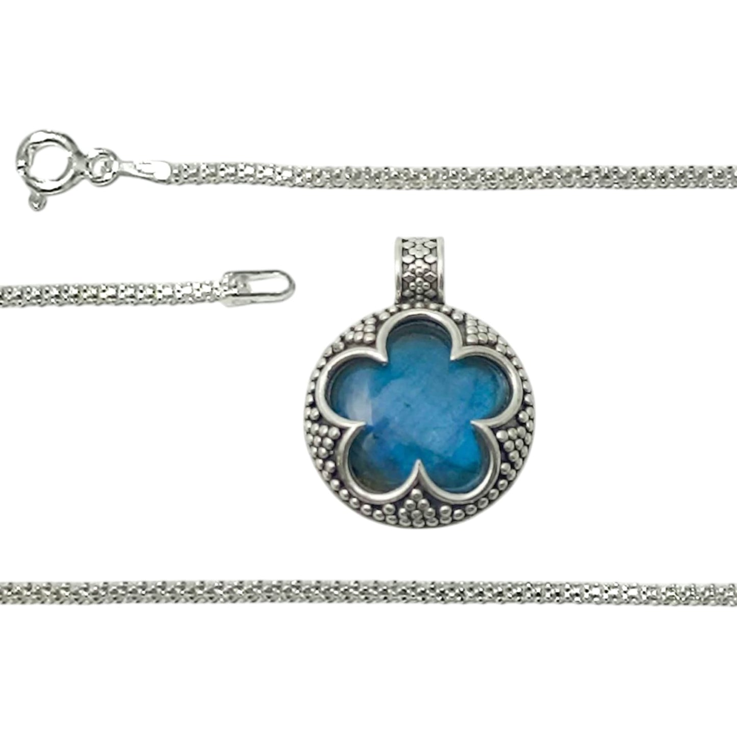 Colgante Gotland 13mm Plata 925 Con Piedra Natural incluye cadena 50 cms TODOMINERAL