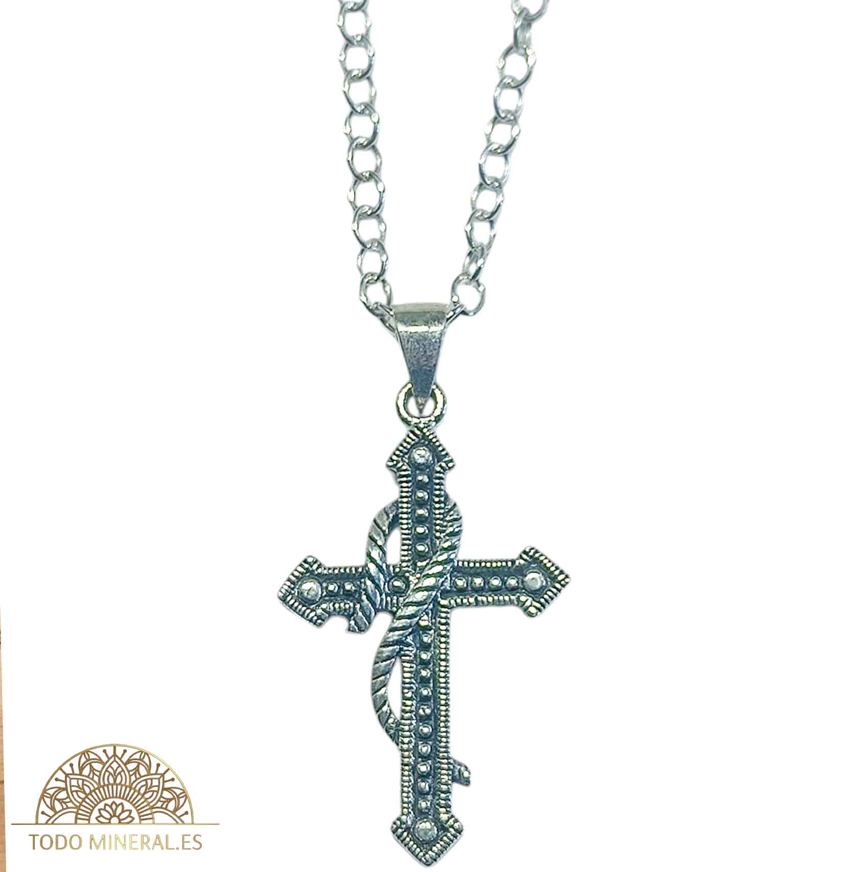 Colgante Cruz Con Cadena 45 Cms Plata 925 TODOMINERAL
