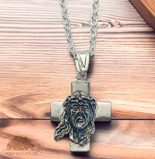 Colgante Cruz Cristo Con Cadena Plata 925 TODOMINERAL