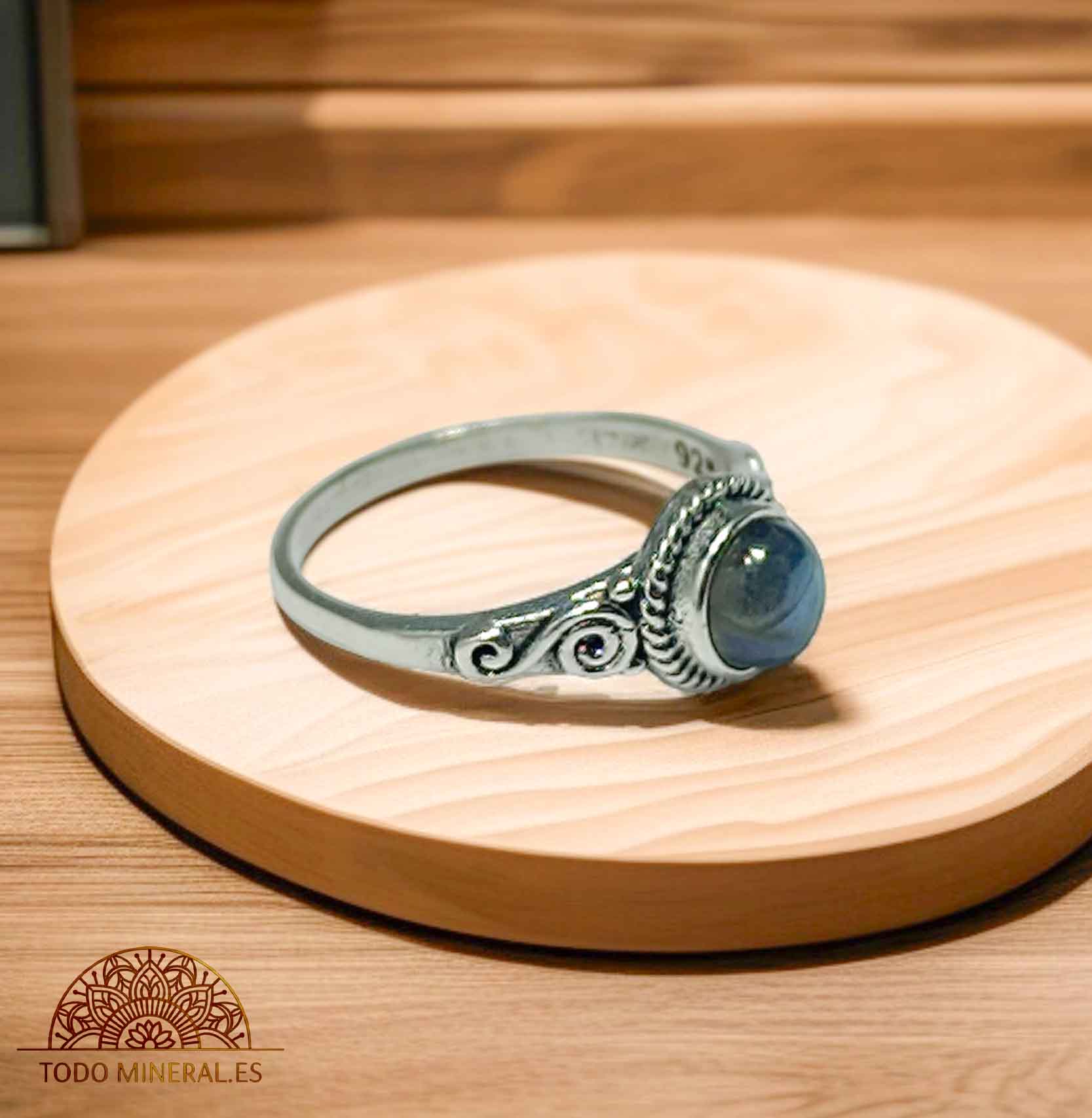 Anillo Plata 925 Piedra Labradorita Talla 18 - TODOMINERAL
