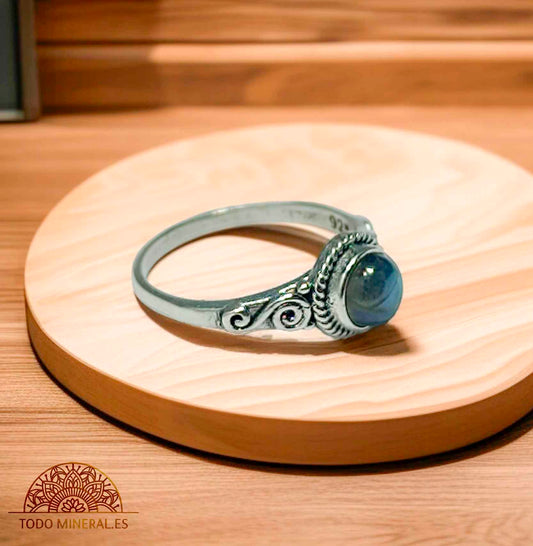 Anillo Plata 925 Piedra Labradorita Talla 18 - TODOMINERAL