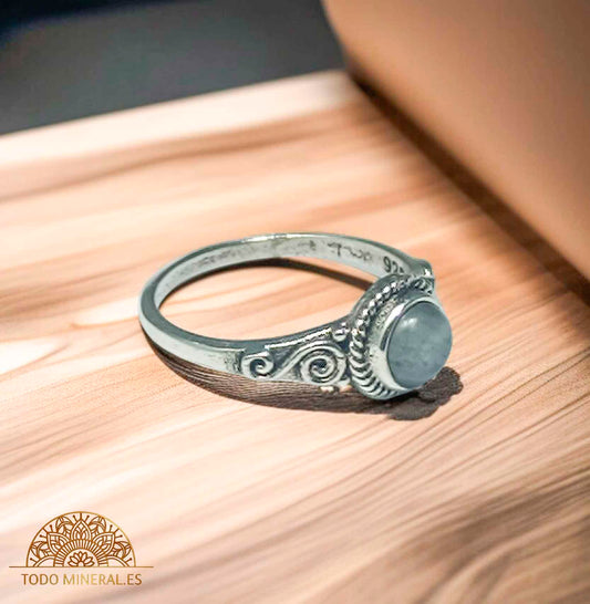Anillo Plata 925 Piedra Luna Talla 17 - TODOMINERAL
