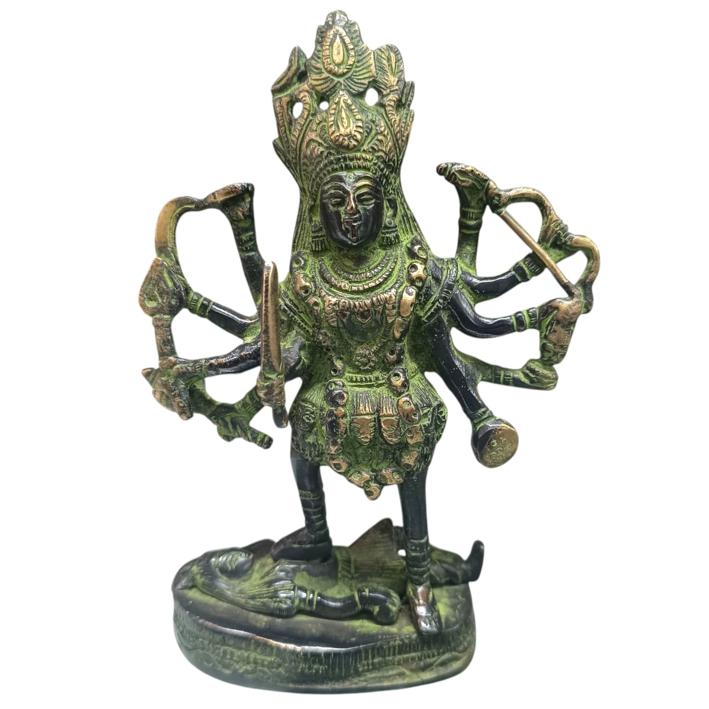Figura Kali De Metal Laton Tono Vintage 19x12 Cms Aprox y 1000 gramos aproximadamente
