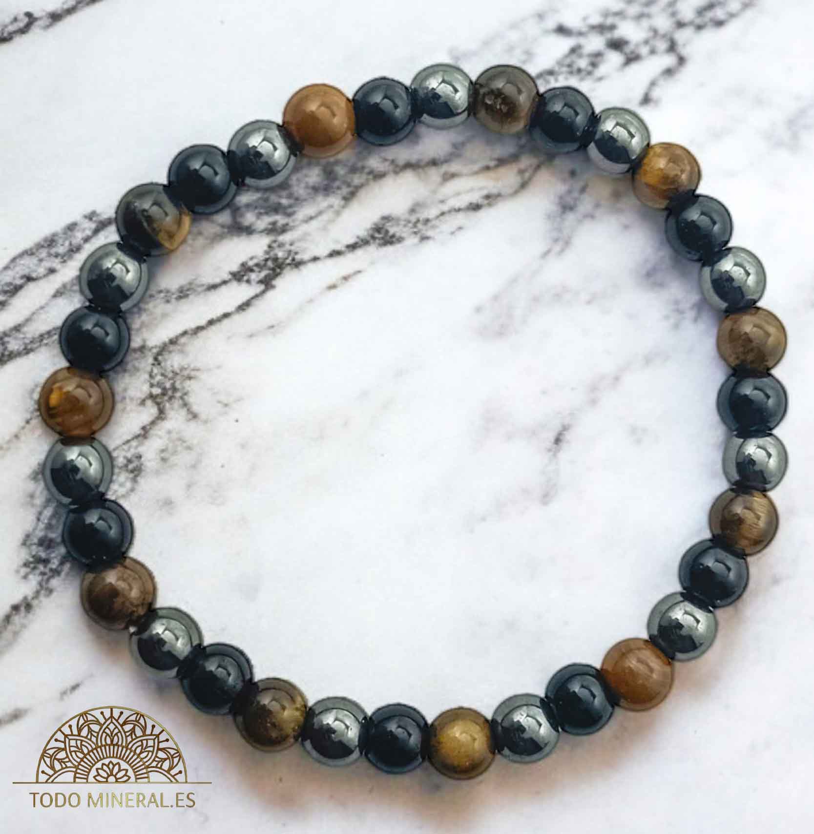 Pulsera Combinada Triple Potección 6 mm - TODOMINERAL