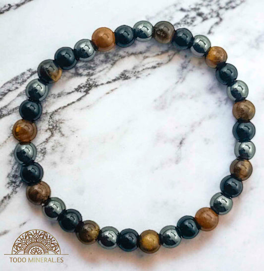 Pulsera Combinada Triple Potección 6 mm - TODOMINERAL