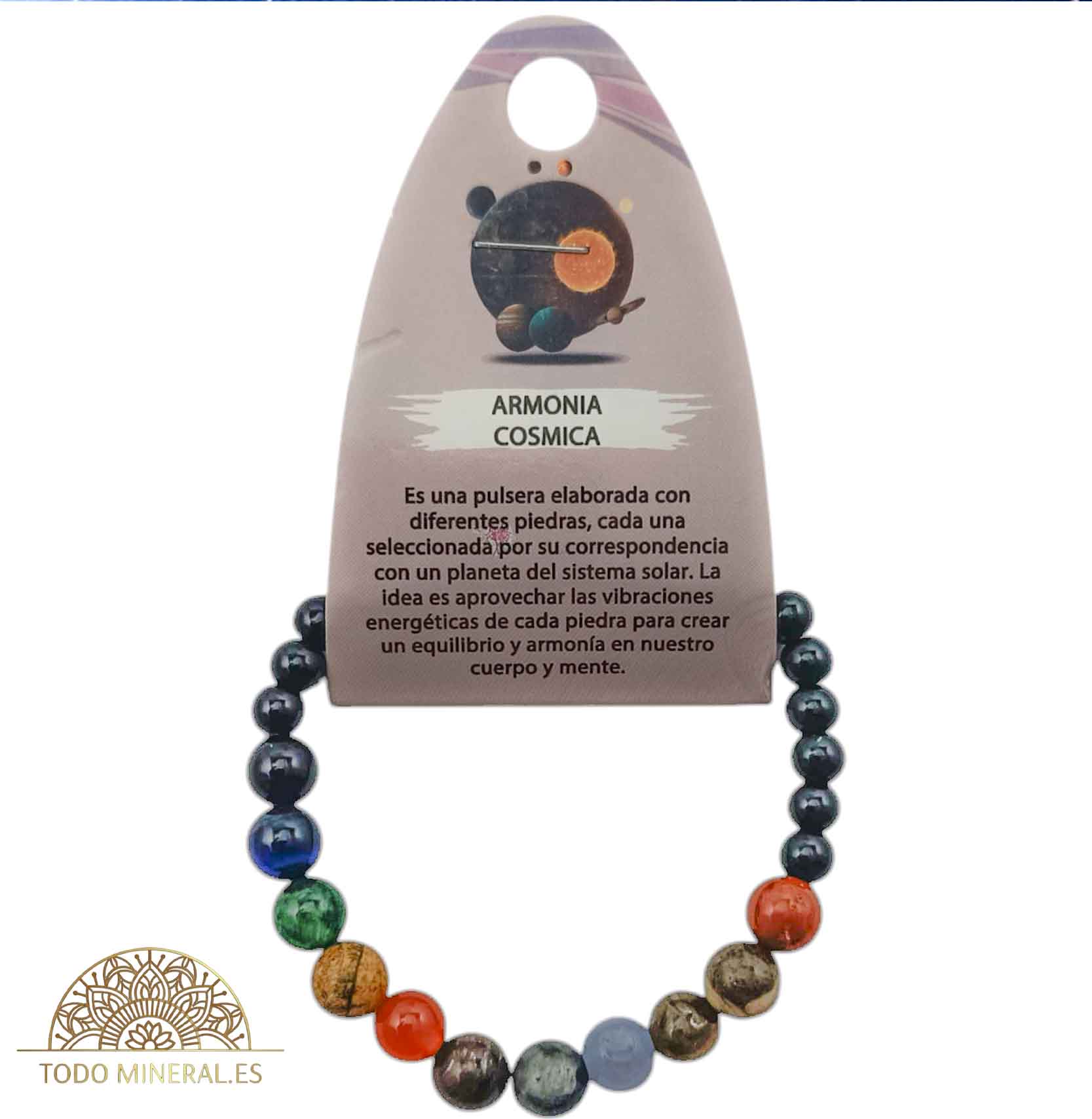 Pulsera Combinada Armonia Cósmica Piedra 6 Y Piedras Planeta 8 mm - TODOMINERAL