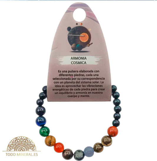 Pulsera Combinada Armonia Cósmica Piedra 6 Y Piedras Planeta 8 mm - TODOMINERAL