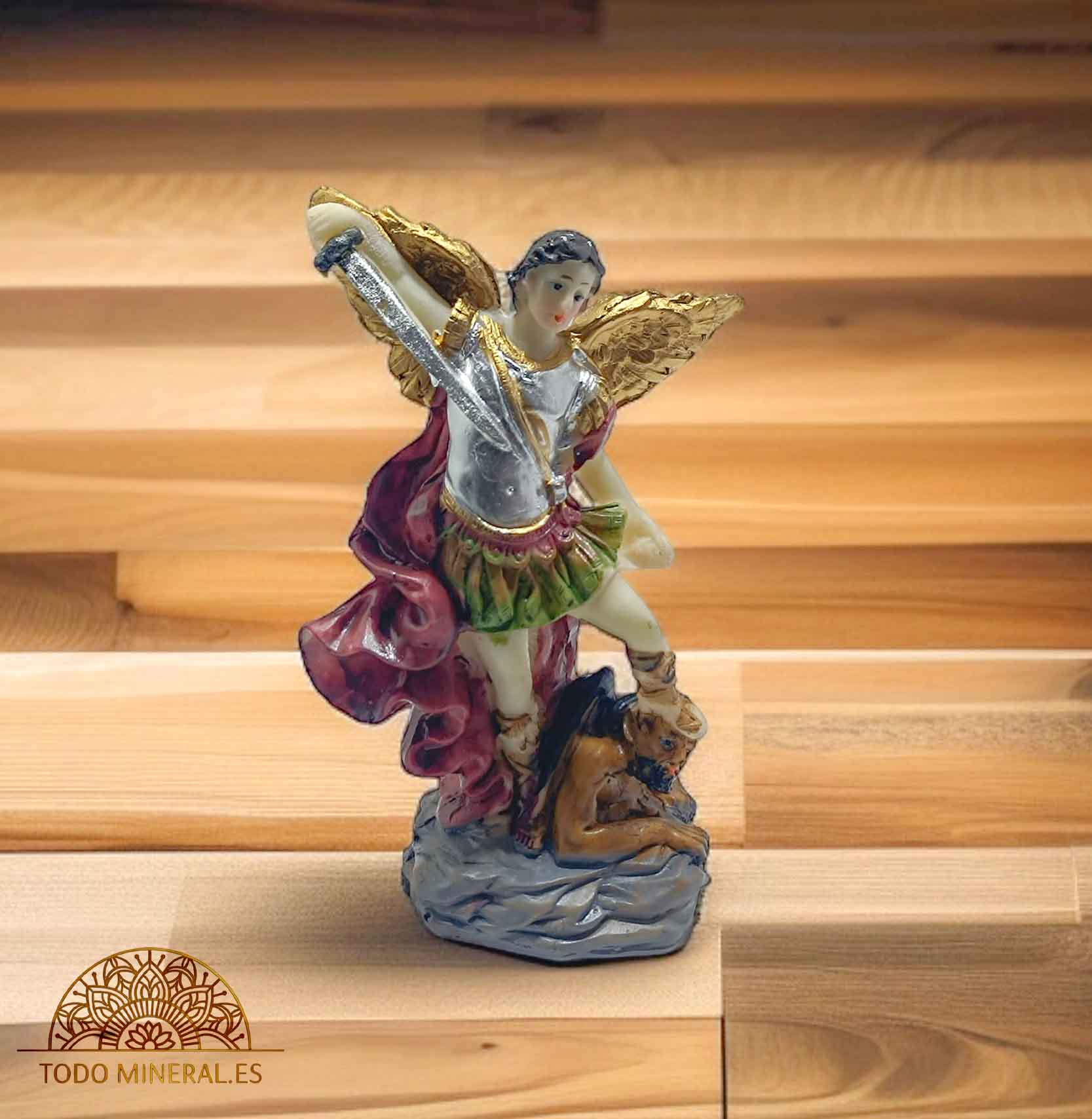 Figura Arcángel San Miguel En Resina 12,5 Cms - TODOMINERAL