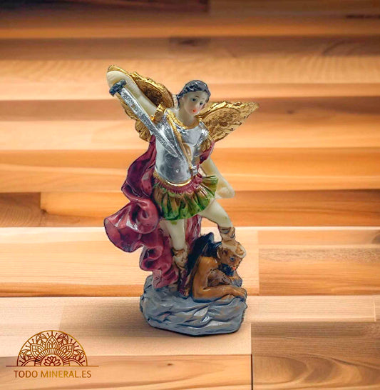 Figura Arcángel San Miguel En Resina 12,5 Cms - TODOMINERAL