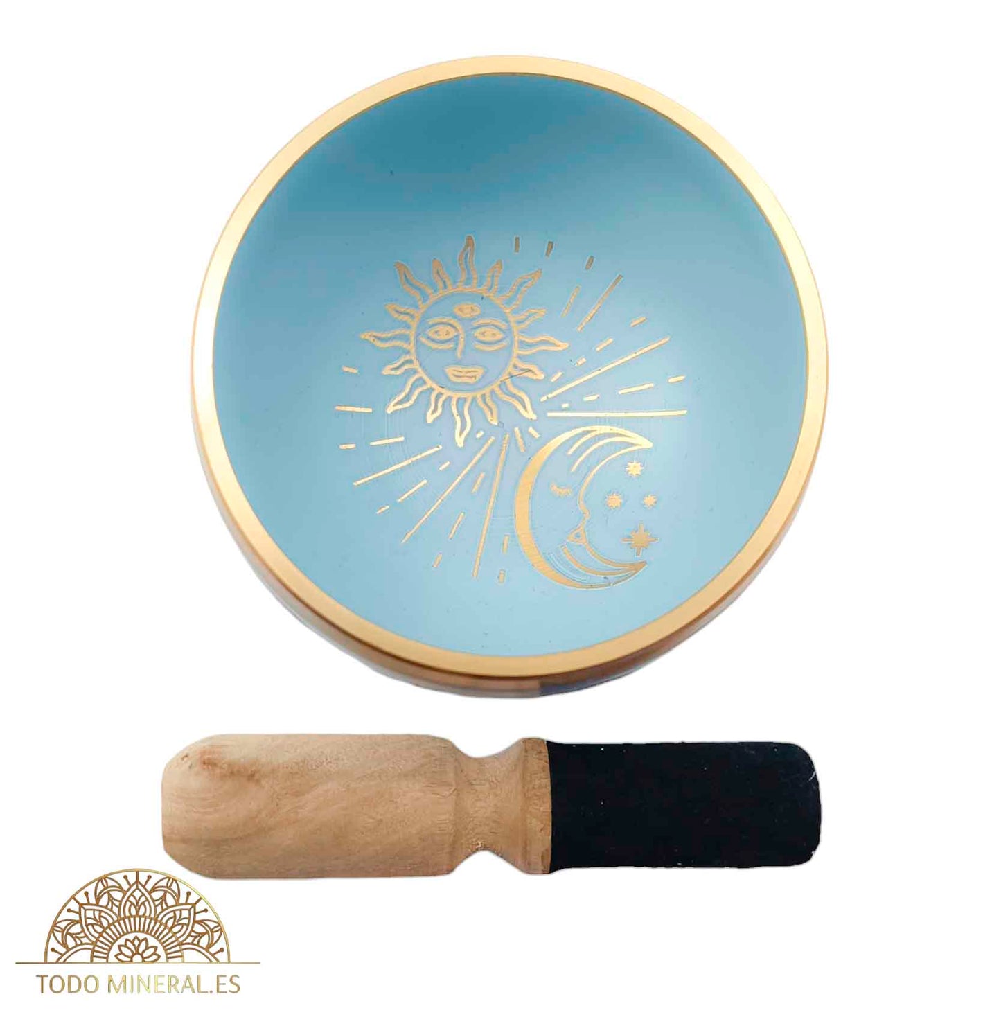 Cuenco Tibetano Sol Y Luna 11 Cms (Incluye Mazo) - TODOMINERAL
