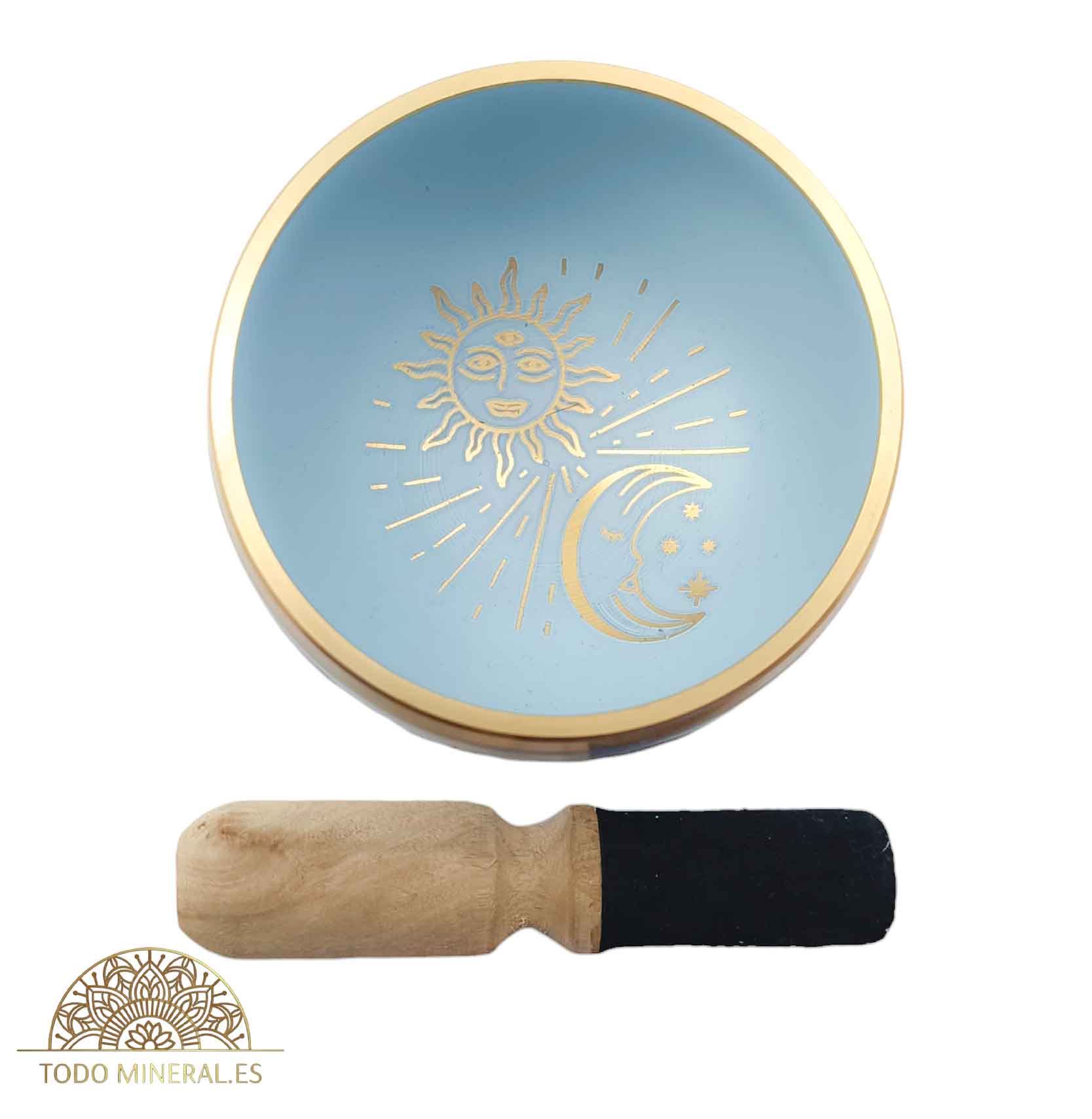 Cuenco Tibetano Sol Y Luna 11 Cms (Incluye Mazo) - TODOMINERAL