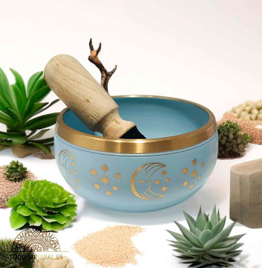 Cuenco Tibetano Sol Y Luna 11 Cms (Incluye Mazo) - TODOMINERAL