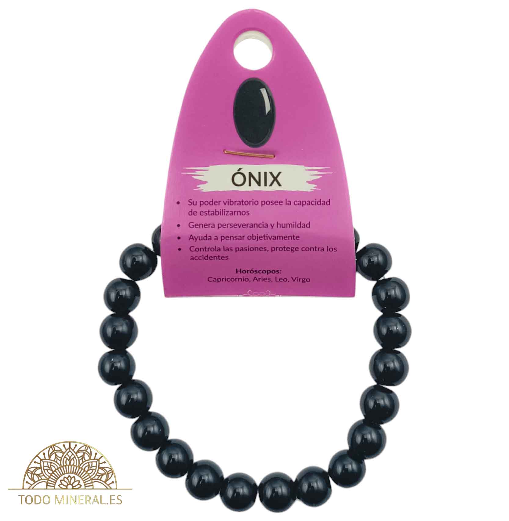Pulsera De Hombre 22 Cms Piedra Onix 10 mm - TODOMINERAL