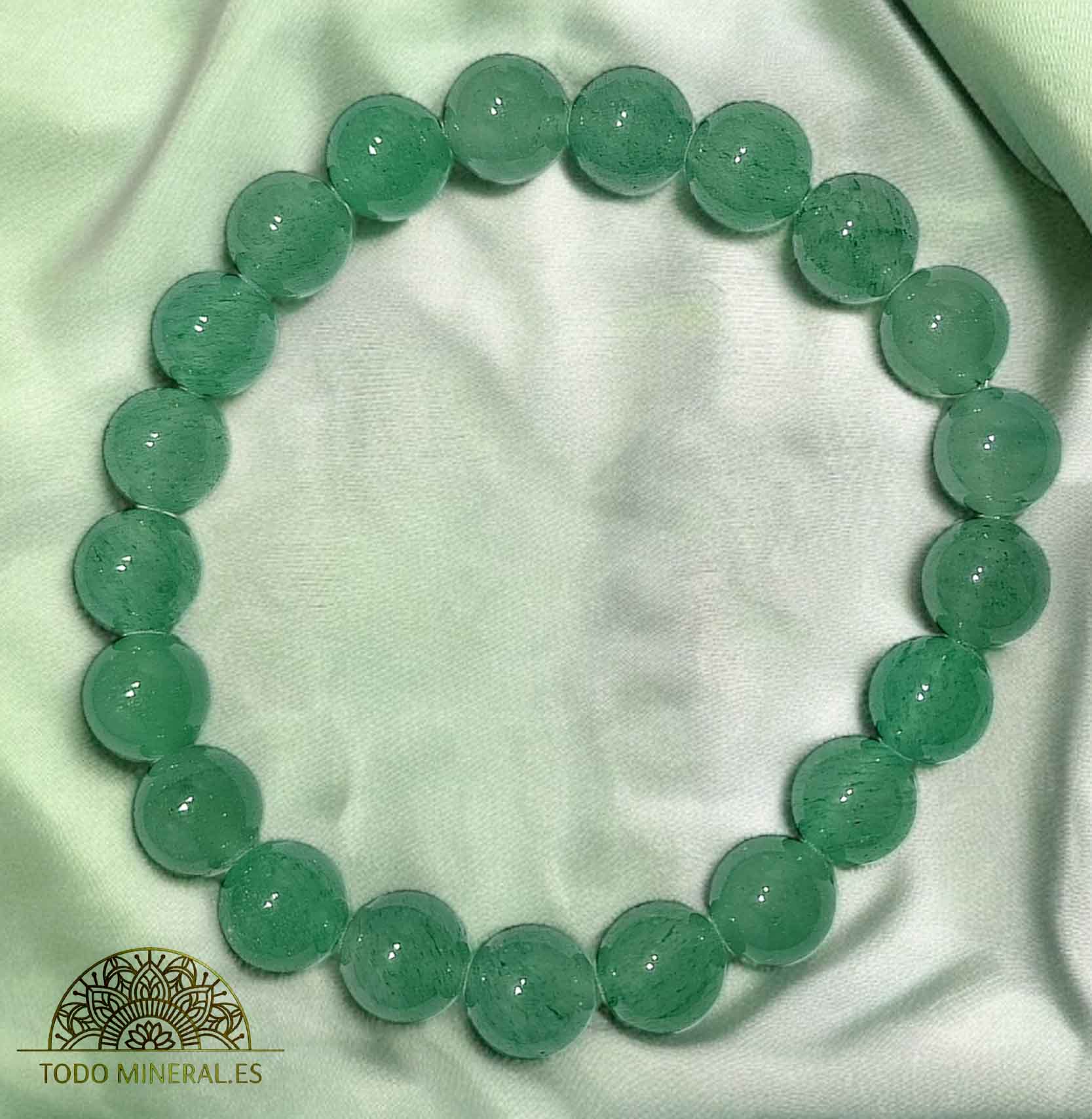 Pulsera De Hombre 22 Cms Piedra Aventurina 10 mm - TODOMINERAL