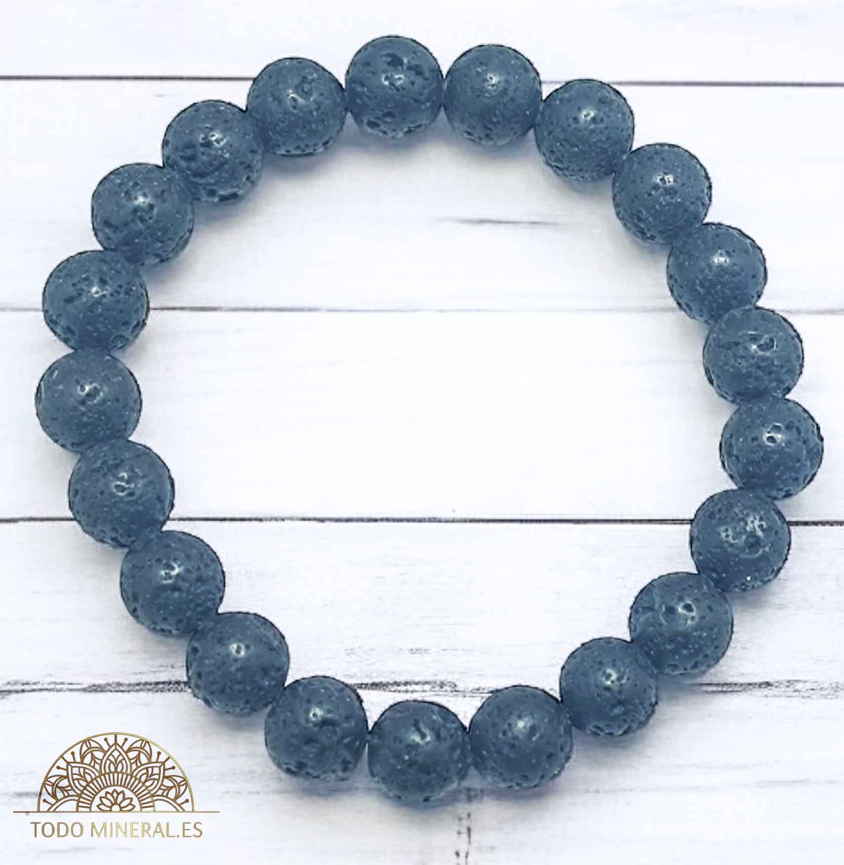 Pulsera De Hombre 22 Cms Piedra Lava 10 mm - TODOMINERAL