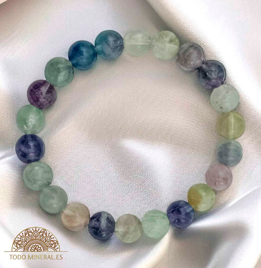 Pulsera De Hombre 22 Cms Piedra Fluorita 10 mm - TODOMINERAL