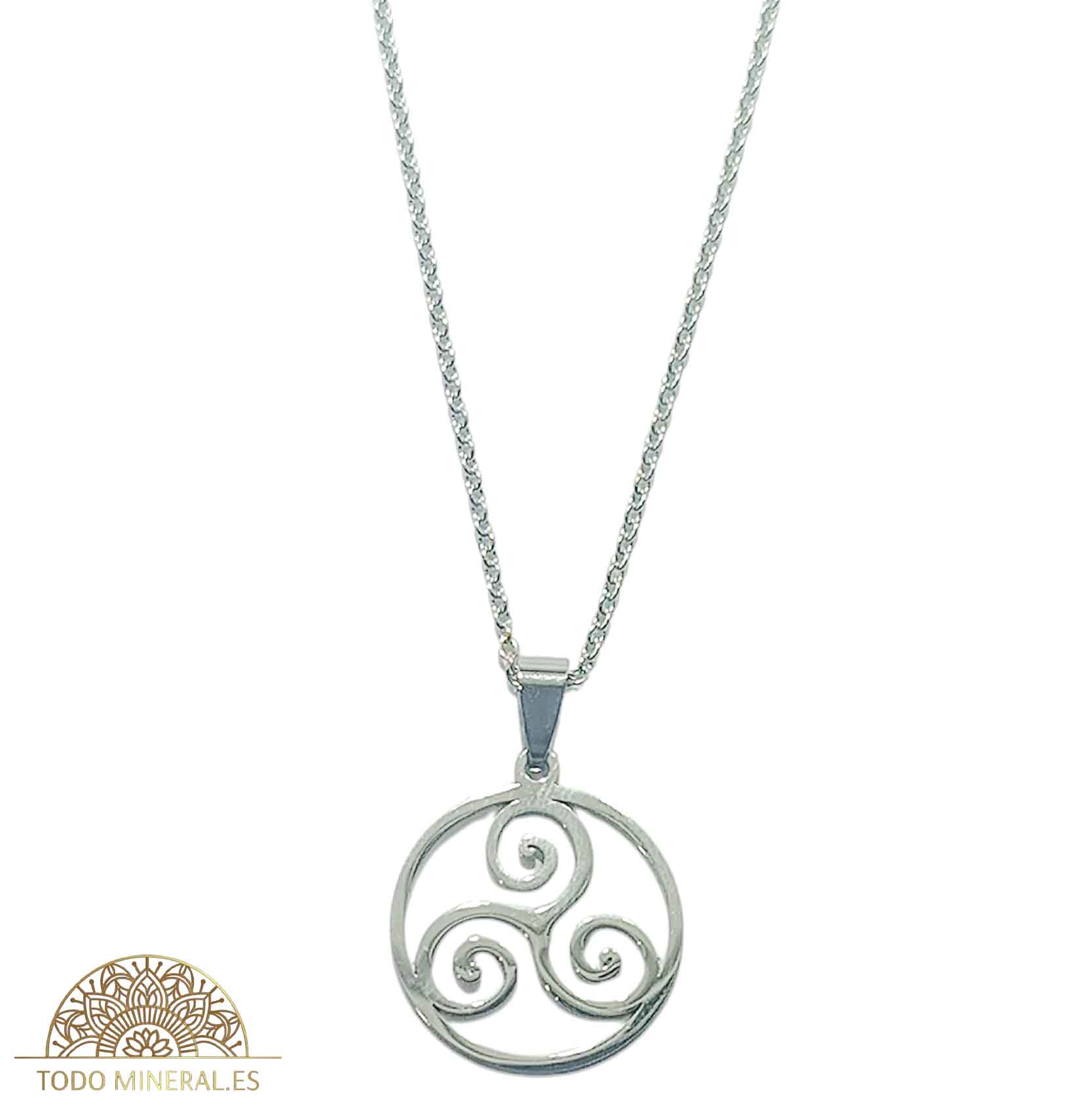 Collar Trisquel En Acero Inoxidable Con Cadena 50 Cms - TODOMINERAL