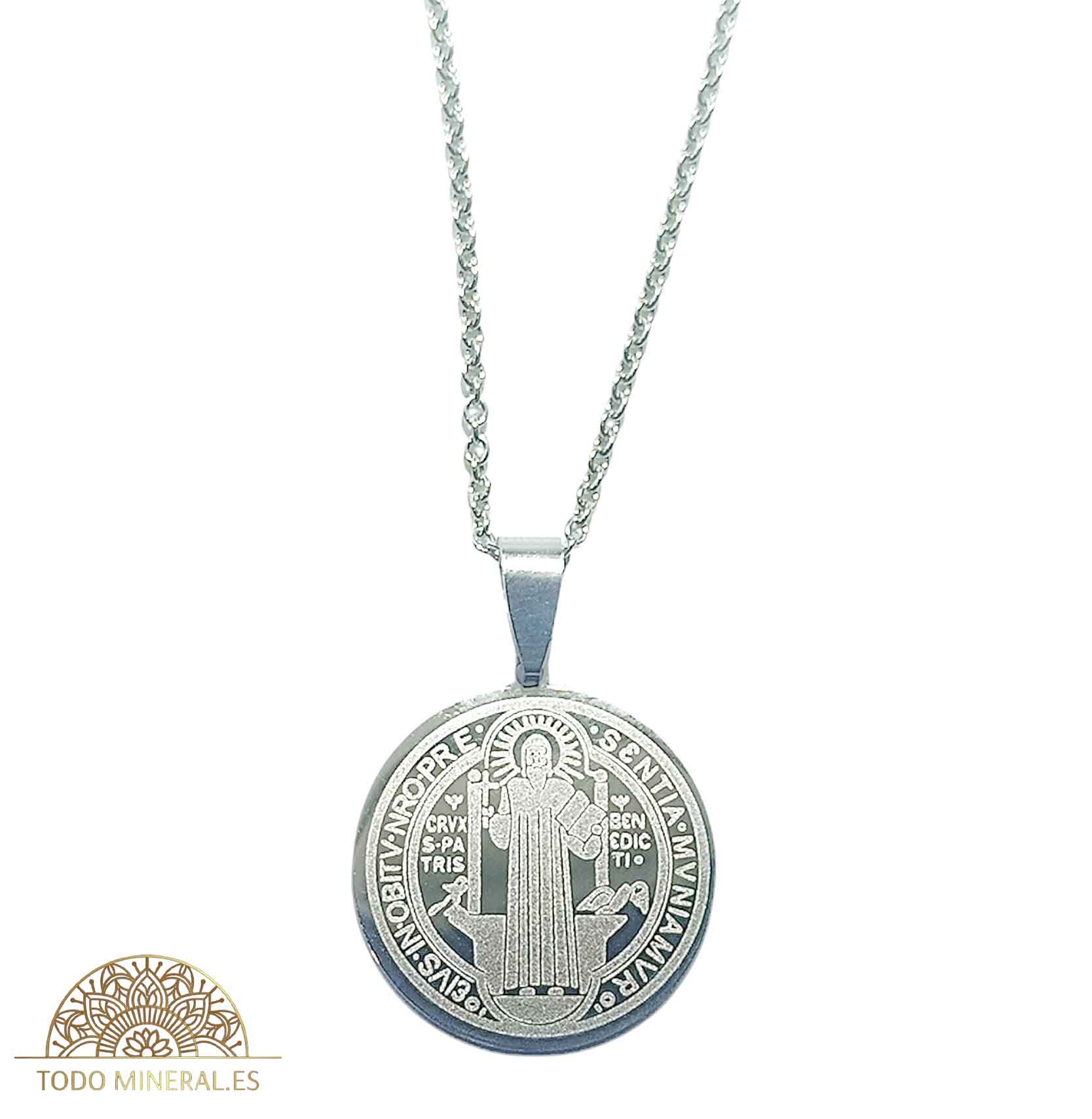 Collar San Benito En Acero Inoxidable Con Cadena 50 Cms - TODOMINERAL