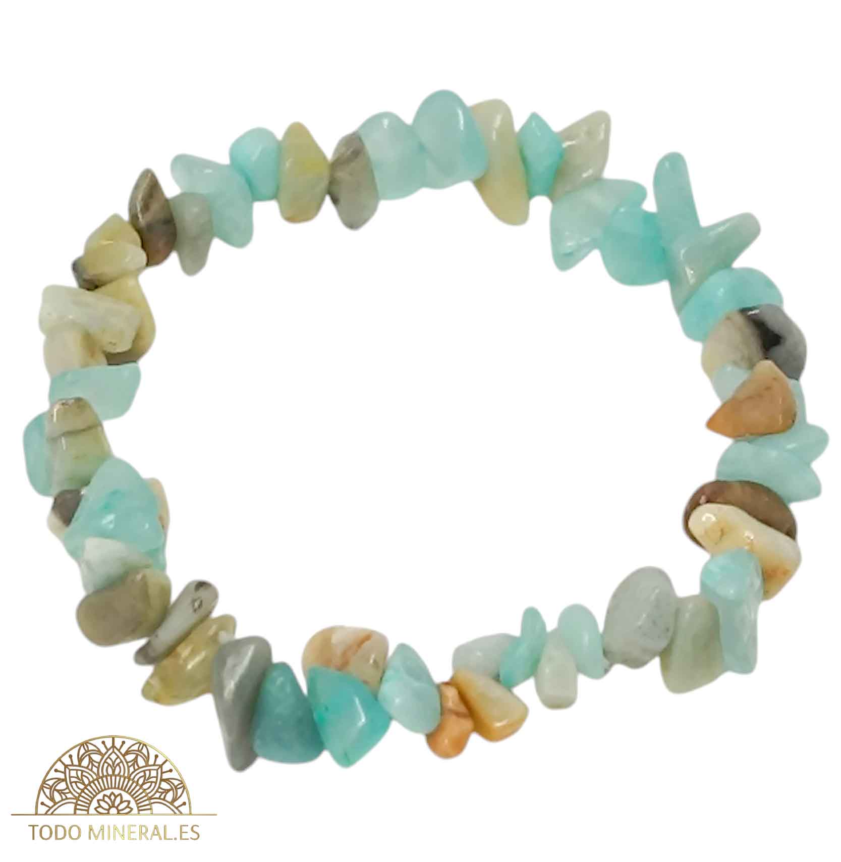 Pulsera Elástica Chip Piedra Amazonita - TODOMINERAL