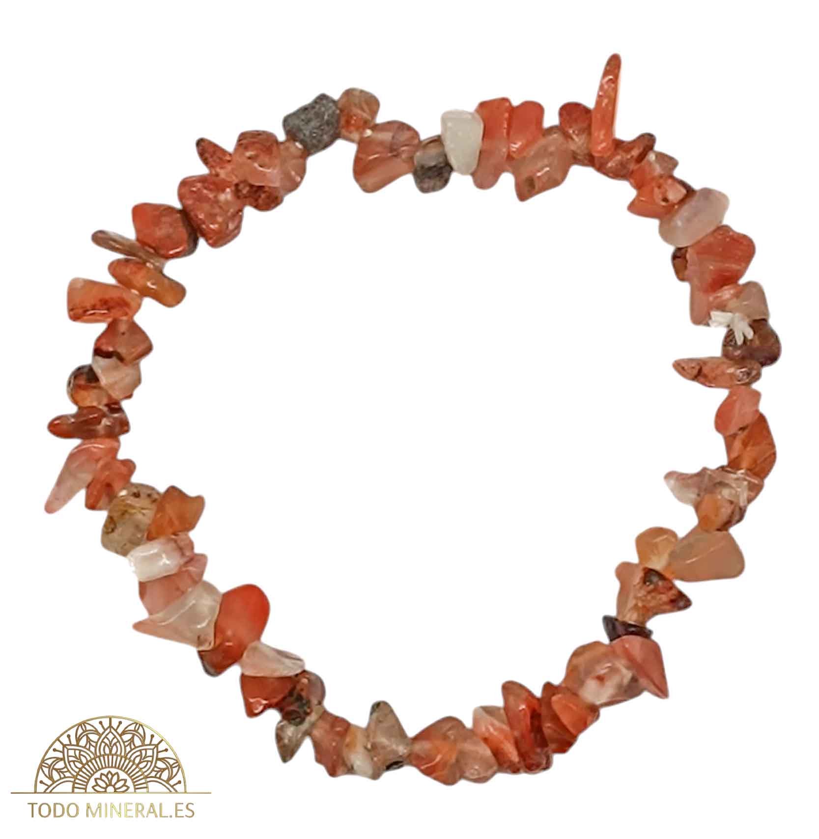 Pulsera Elástica Chip Piedra Carneola - TODOMINERAL