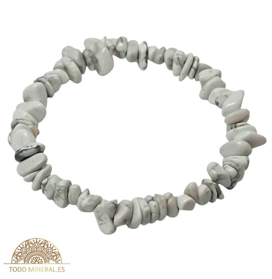 Pulsera Elástica Chip Piedra Howlite - TODOMINERAL
