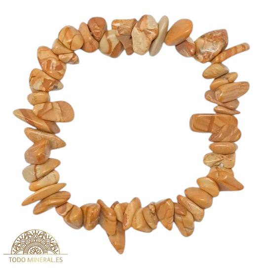 Pulsera Elástica Chip Piedra Jaspe Madera - TODOMINERAL