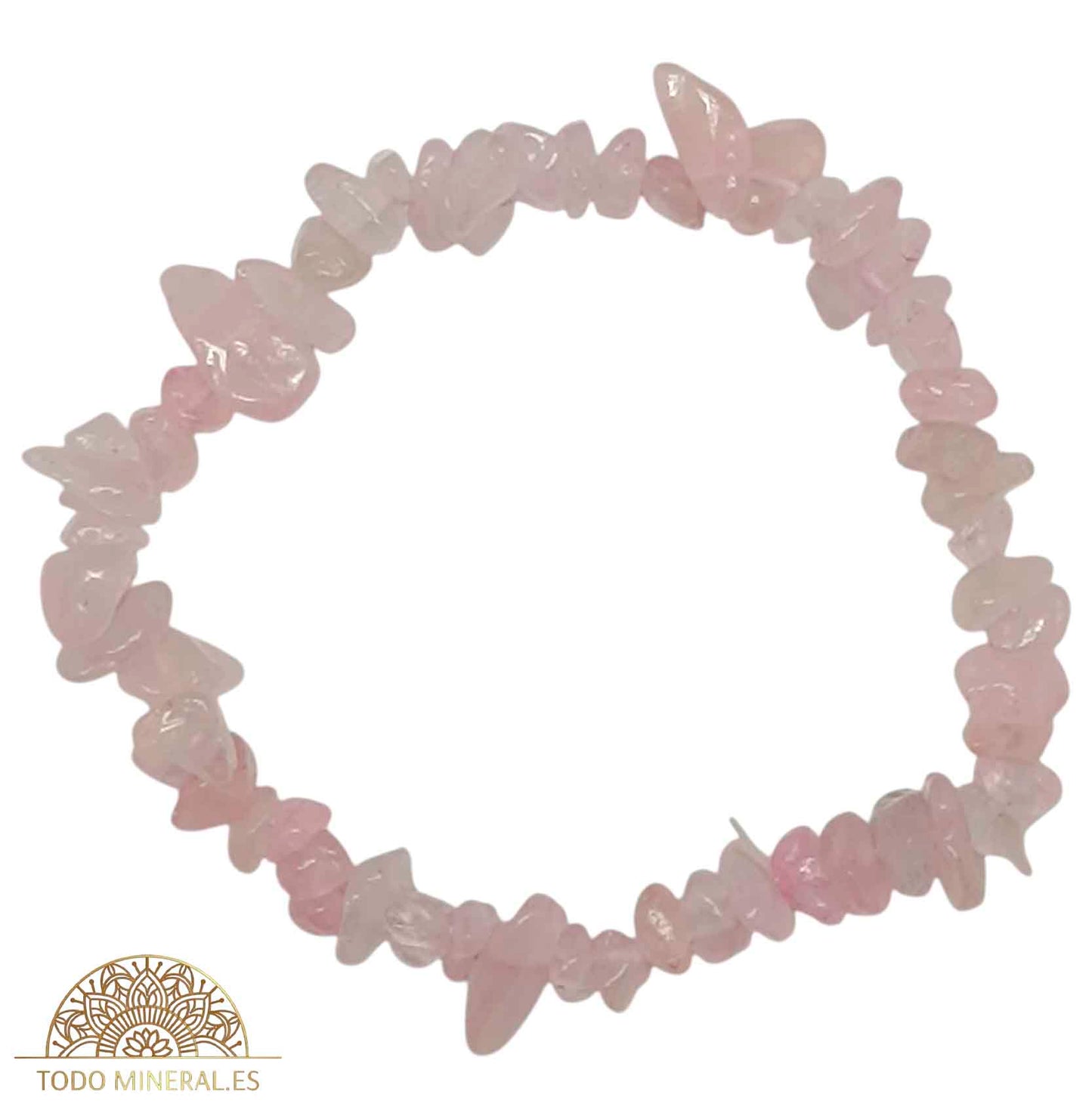 Pulsera Elástica Chip Piedra Cuarzo Rosa - TODOMINERAL