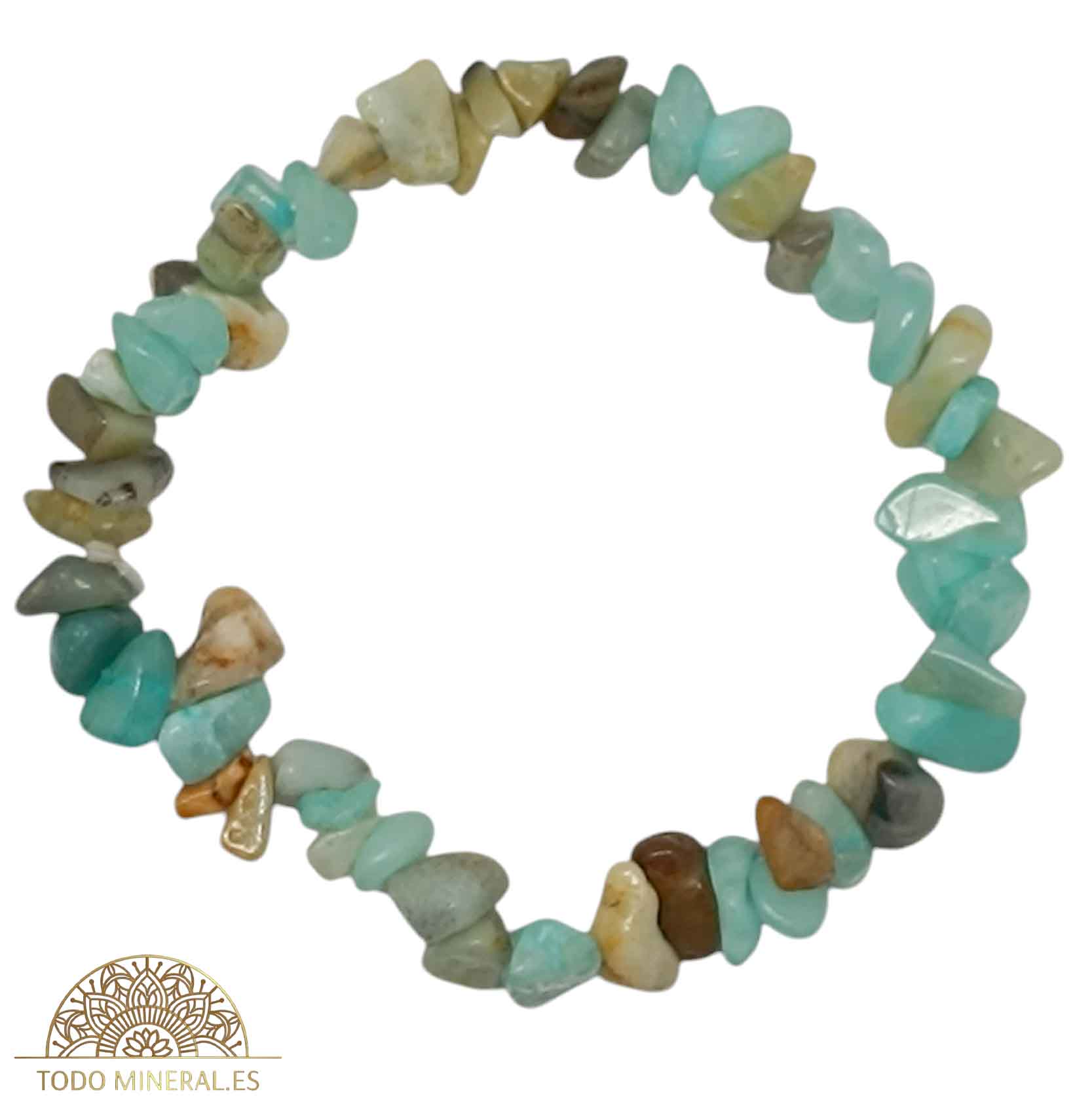 Pulsera Elástica Chip Piedra Amazonita - TODOMINERAL
