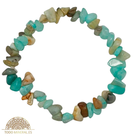 Pulsera Elástica Chip Piedra Amazonita - TODOMINERAL