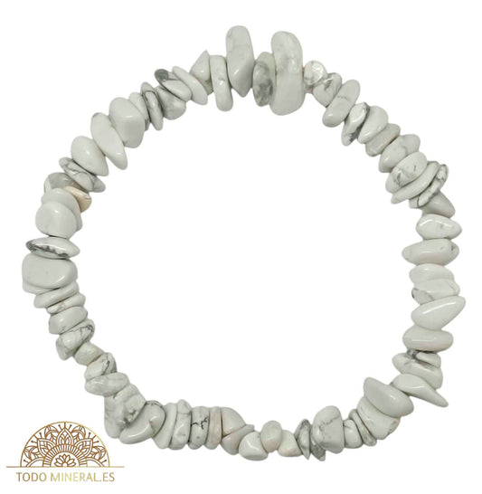 Pulsera Elástica Chip Piedra Howlite - TODOMINERAL