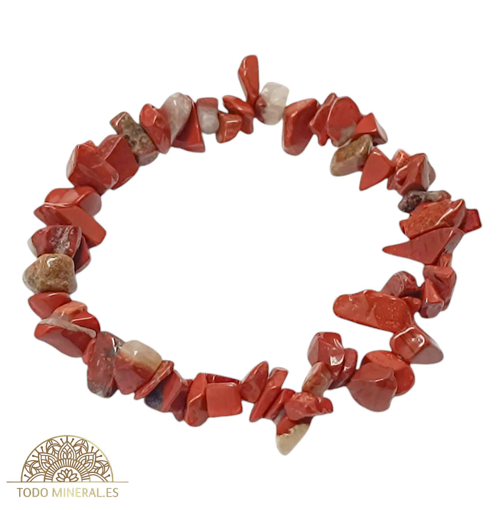 Pulsera Elástica Chip Piedra Jaspe Rojo - TODOMINERAL