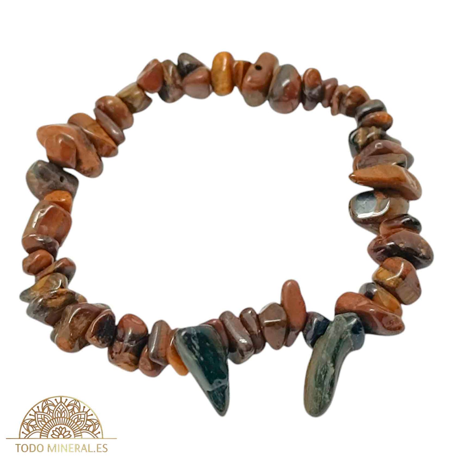 Pulsera Elástica Chip Piedra Ojo De Tigre - TODOMINERAL