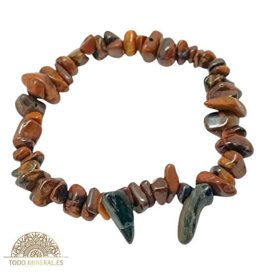 Pulsera Elástica Chip Piedra Ojo De Tigre - TODOMINERAL