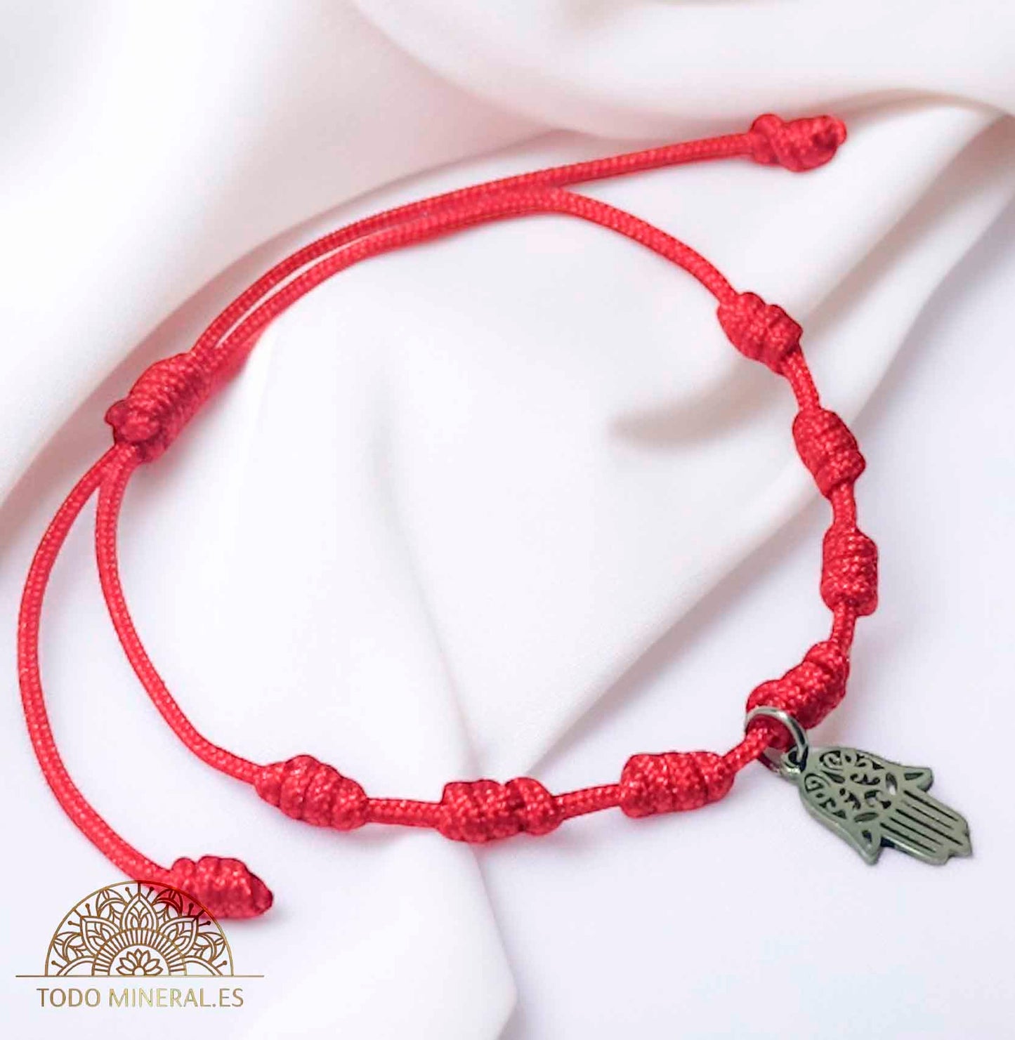 Pulsera 7 Nudos Ajustable Con Dije Mano De Fatima - TODOMINERAL