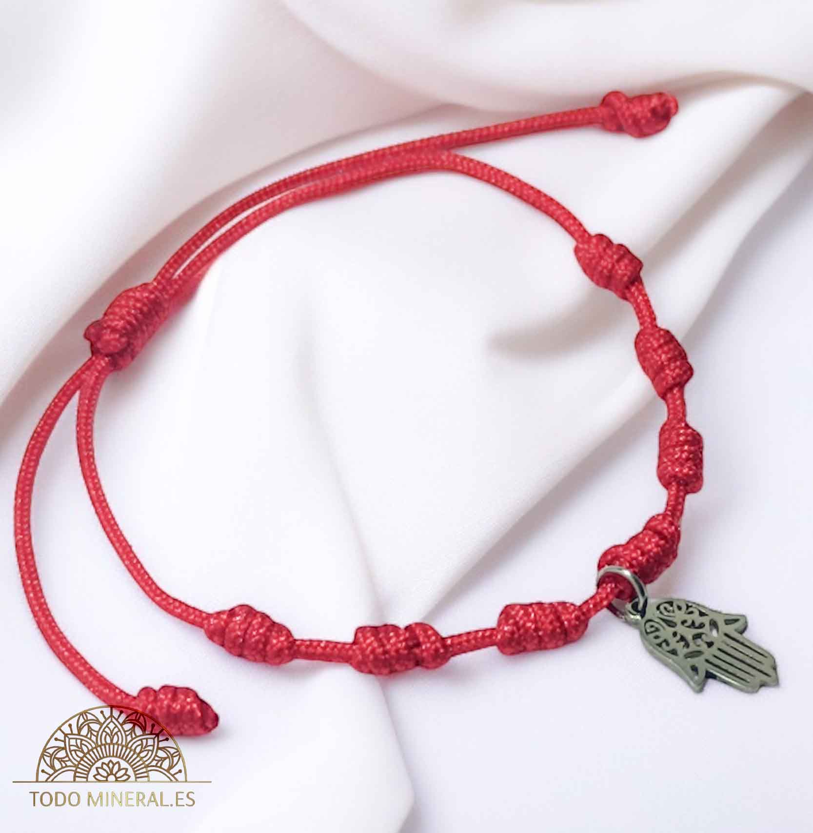 Pulsera 7 Nudos Ajustable Con Dije Mano De Fatima - TODOMINERAL