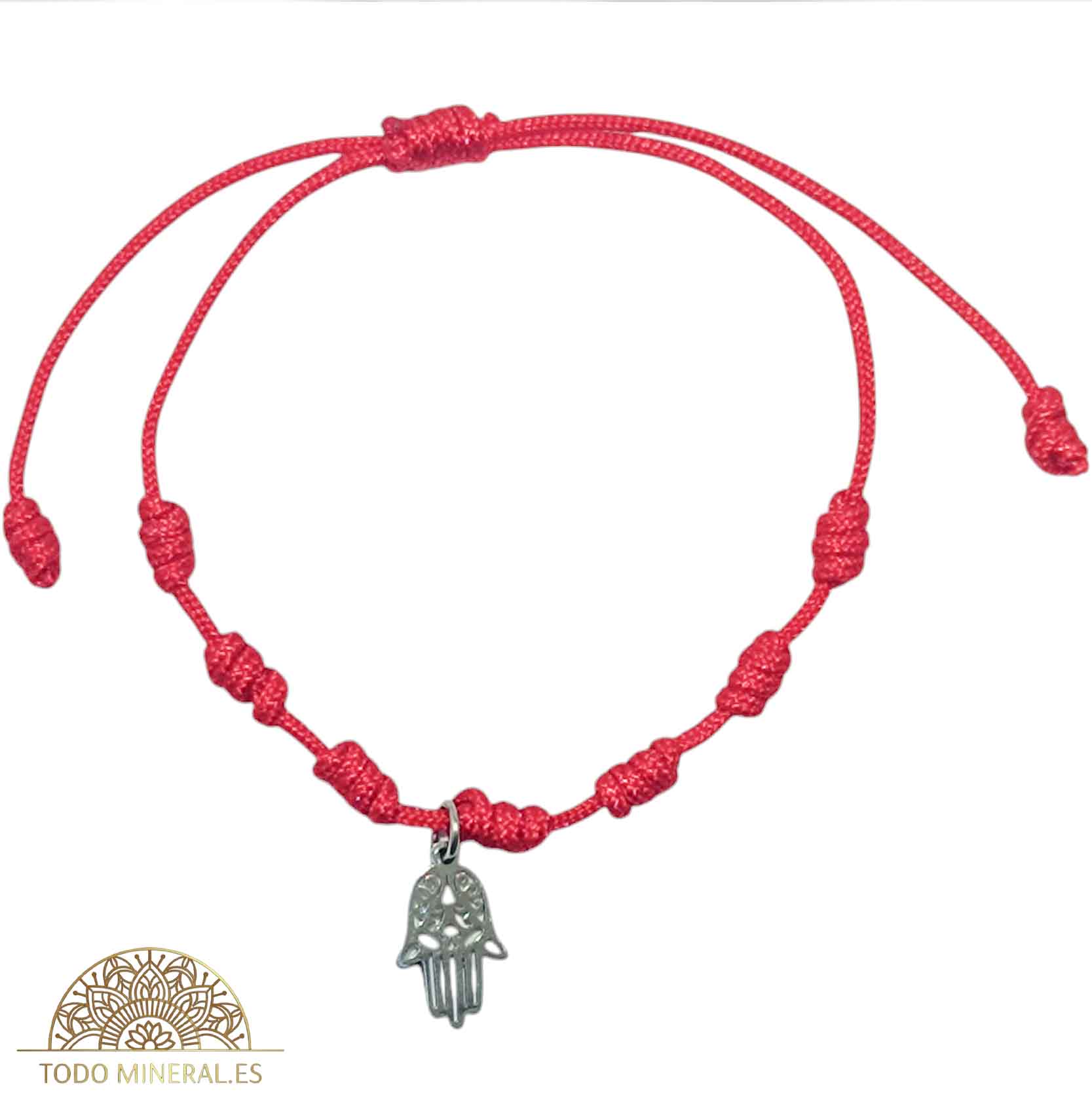 Pulsera 7 Nudos Ajustable Con Dije Mano De Fatima - TODOMINERAL