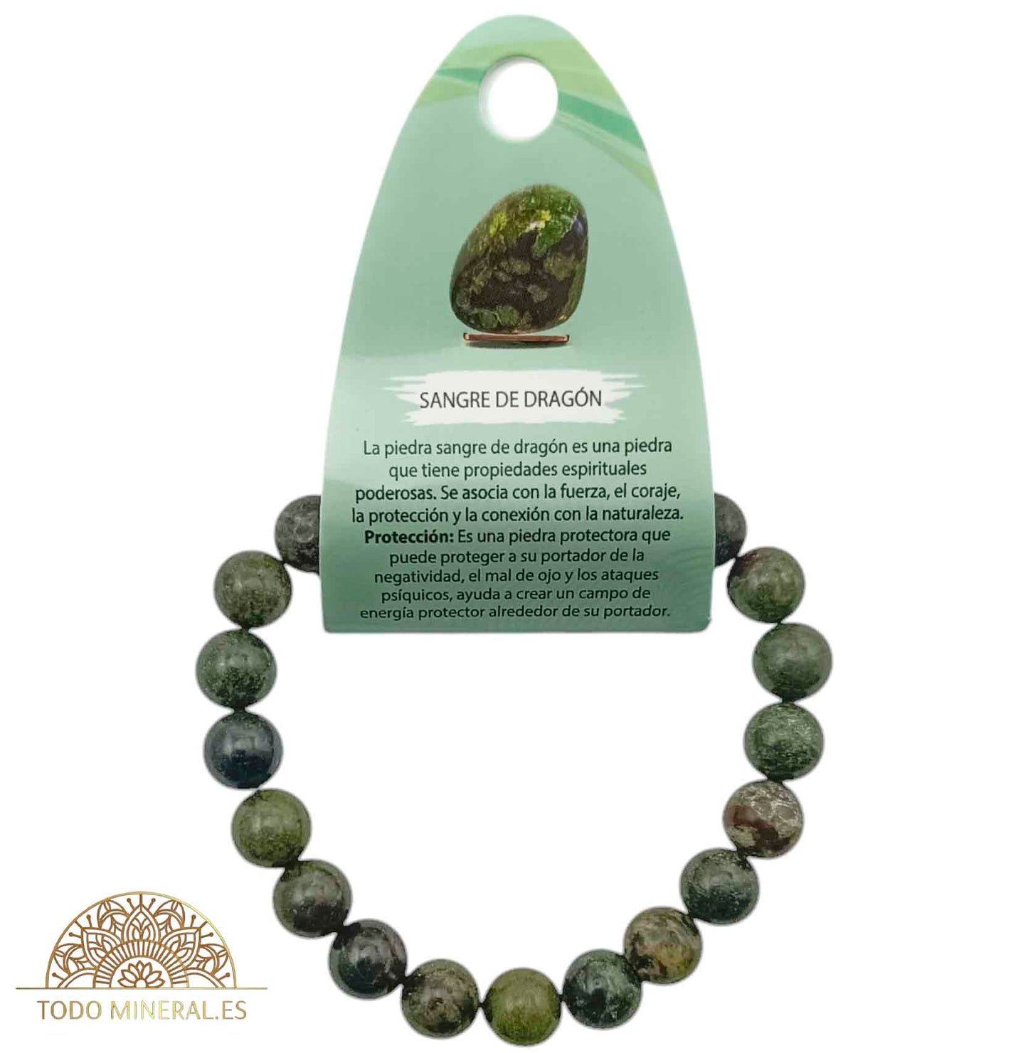 Pulsera De Hombre 22 Cms Piedra Sangre De Dragon 10 mm - TODOMINERAL