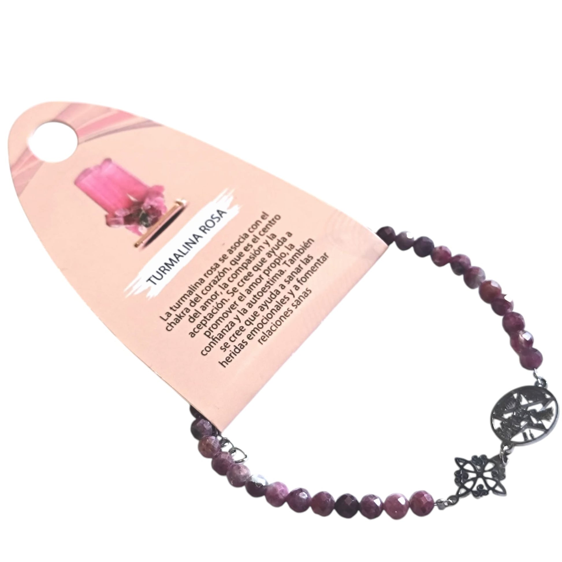 Pulsera Acero Doble Protección Tetragramaton Nudo De Bruja Y Piedra Turmalina Facetada O Cianita Azul PULSERA ACERO