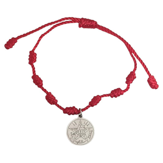 Pulsera 7 Nudos Ajustable Con Dije Tetragramaton