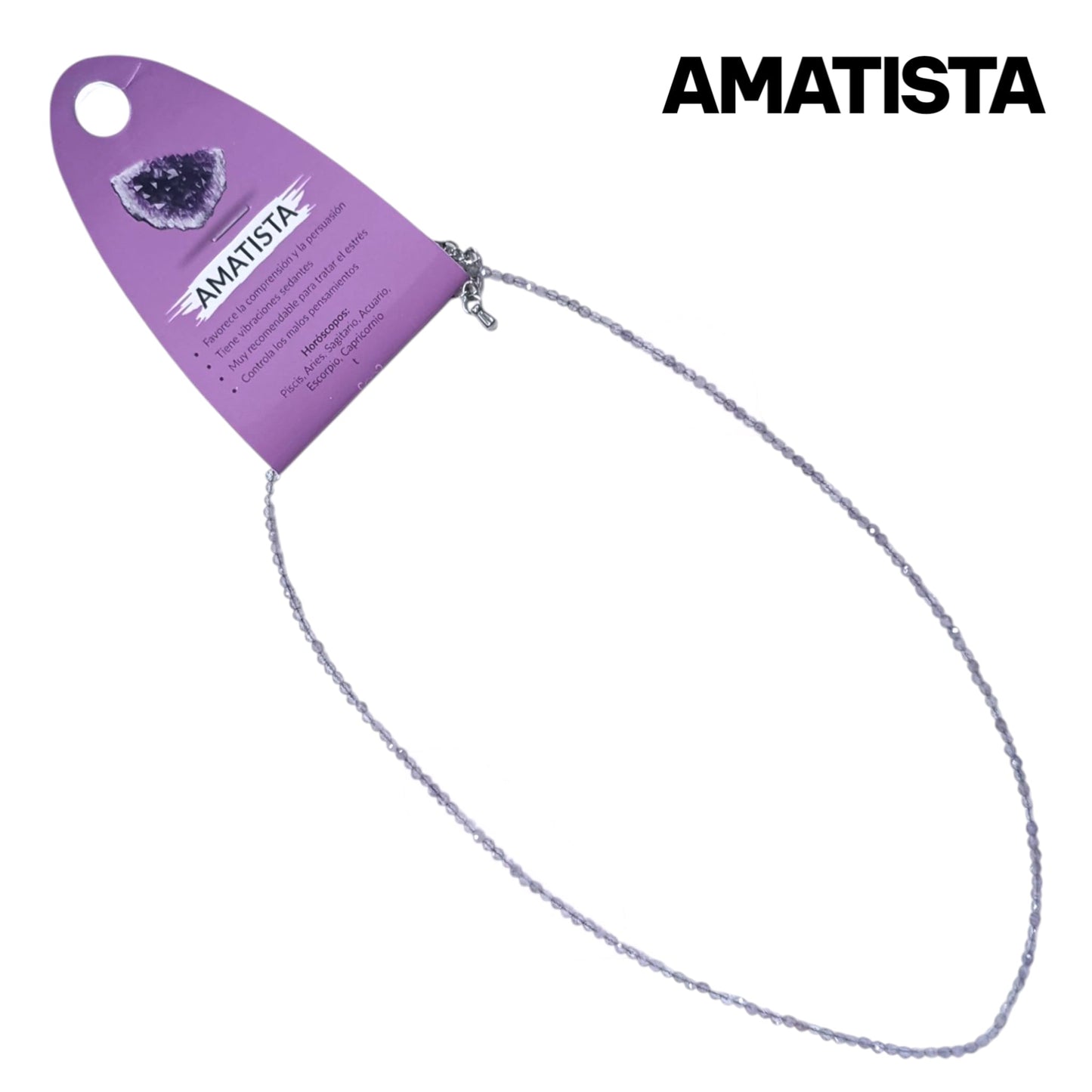 Collar Piedra Natural 2 mm 40 Cms+ 5 Cadena Extensión Con Cierre En Acero  ELIGE TU MINERAL FAVORITO TODOMINERAL