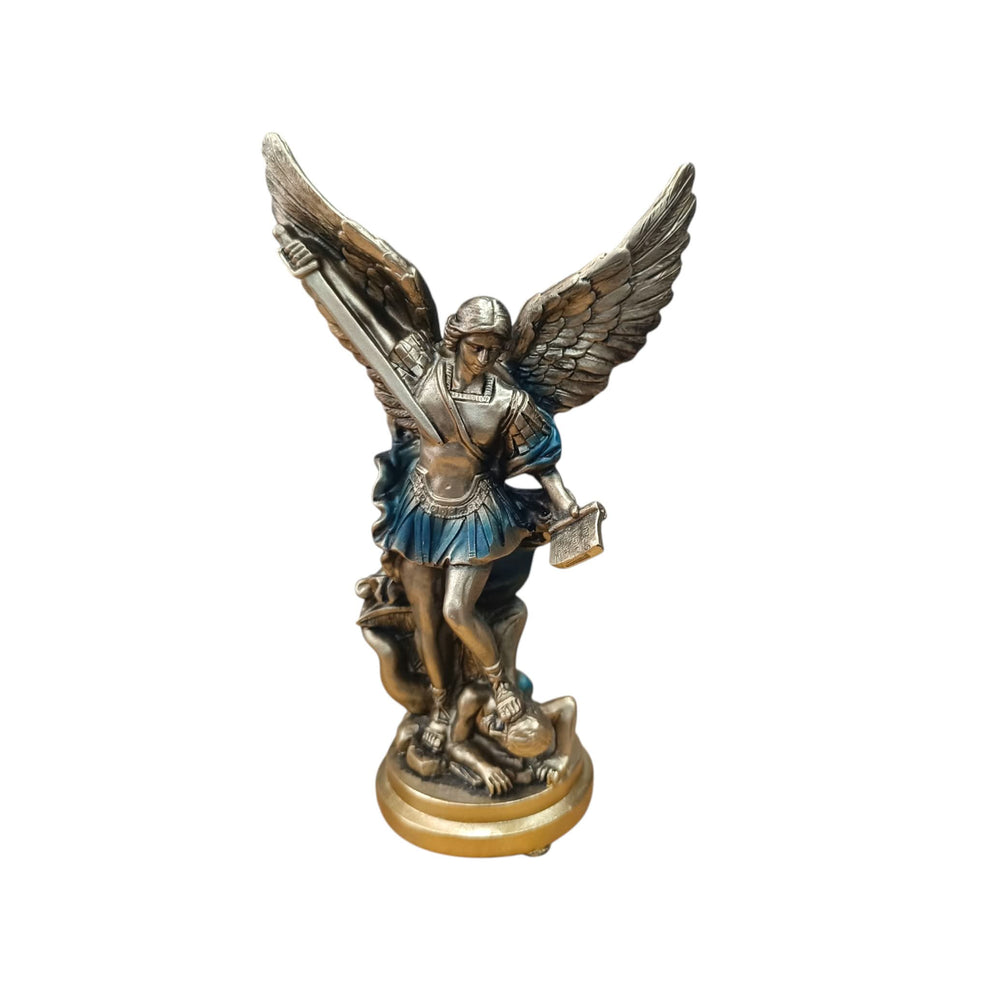 Figura Arcángel San Miguel 22 cm de Resina – Protección, Fuerza y Defensa Espiritual TODOMINERAL
