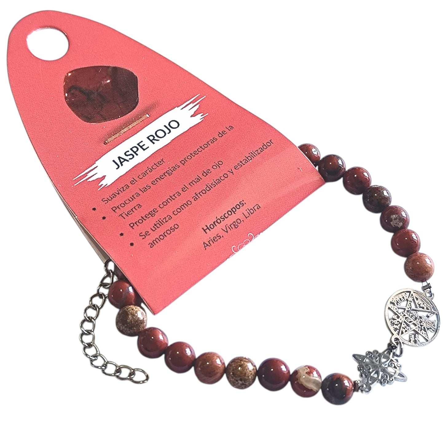 Pulsera Acero Doble Protección Tetragramaton Nudo De Bruja Y Piedra Turmalina Facetada O Cianita Azul PULSERA ACERO
