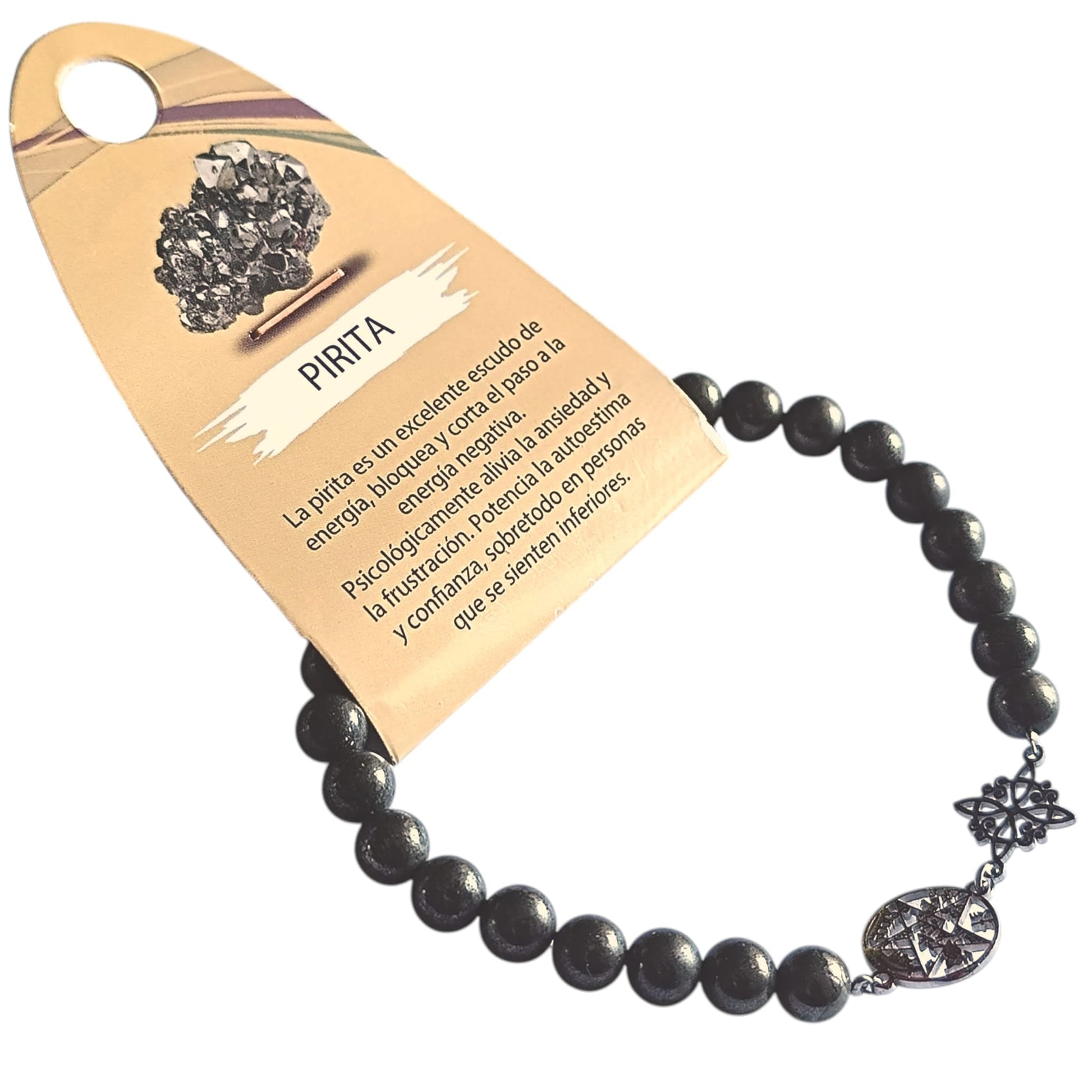 Pulsera Acero Doble Protección Tetragramaton Nudo De Bruja Y Piedra Turmalina Facetada O Cianita Azul PULSERA ACERO