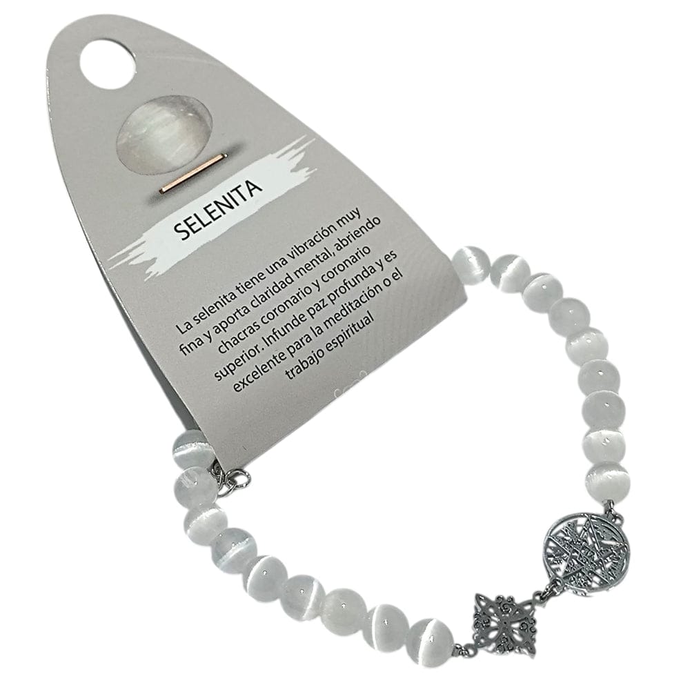 Pulsera Acero Doble Protección Tetragramaton Nudo De Bruja Y Piedra Turmalina Facetada O Cianita Azul PULSERA ACERO